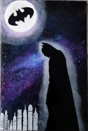 Painting titled "DARK KNIGHT" by Sobo, Original Artwork, Acrylic