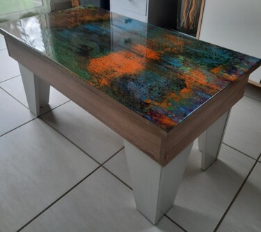 Peinture intitulée "Relooking table bas…" par Sobo, Œuvre d'art originale, Acrylique