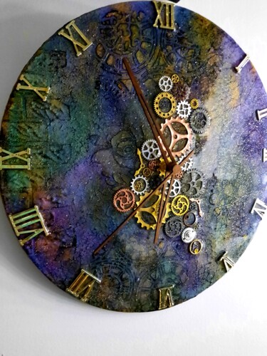 Painting titled "Véritable Horloge" by Sobo, Original Artwork, Acrylic