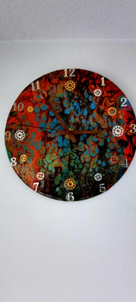 Peinture intitulée "horloge" par Sobo, Œuvre d'art originale, Acrylique