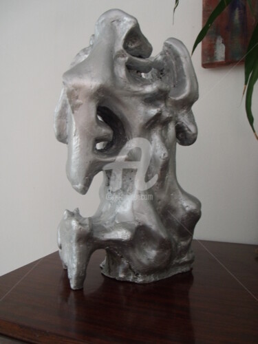 Sculpture titled "The Lady and the Cat" by Sobreira Airton, Original Artwork, Cement