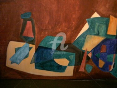 Картина под названием "red background" - Sobreira Airton, Подлинное произведение искусства, Акрил