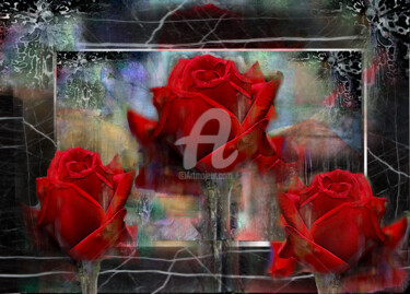 Digital Arts titled "Red Roses" by Sobreira Airton, Original Artwork, Digital Painting