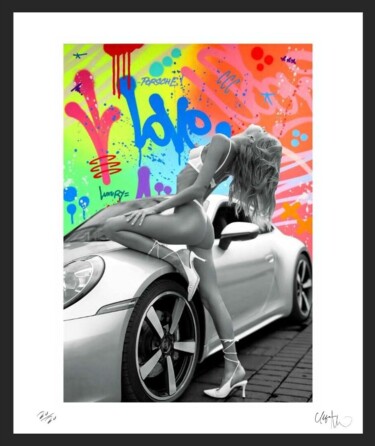 Printmaking titled "Porsche Summer" by Socrate, Original Artwork, Digital Print