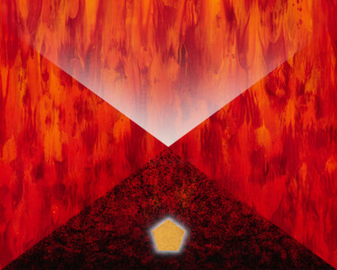 Painting titled "Sacred Fire of Crys…" by Socrates Geens, Original Artwork, Acrylic Mounted on Wood Stretcher frame