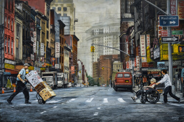 Картина под названием "New York #69" - Sócrates Rízquez, Подлинное произведение искусства, Эмаль Установлен на Алюминий