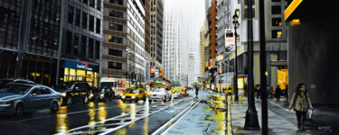 Картина под названием "New York #58" - Sócrates Rízquez, Подлинное произведение искусства, Эмаль Установлен на Деревянная ра…