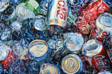 Painting titled "Cold Drinks (New Yo…" by Sócrates Rízquez, Original Artwork, Enamel Mounted on Wood Stretcher frame