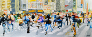 Peinture intitulée "New York #77" par Sócrates Rízquez, Œuvre d'art originale, Émail Monté sur Aluminium