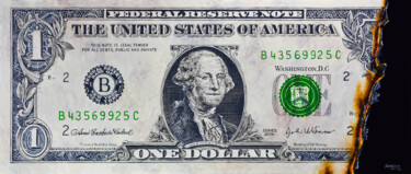 Pintura titulada "One Dollar #1 (Obve…" por Sócrates Rízquez, Obra de arte original, Esmalte Montado en Bastidor de camilla…