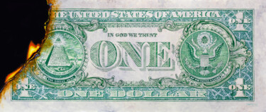 Painting titled "One Dollar #2 (Reve…" by Sócrates Rízquez, Original Artwork, Enamel Mounted on Wood Stretcher frame