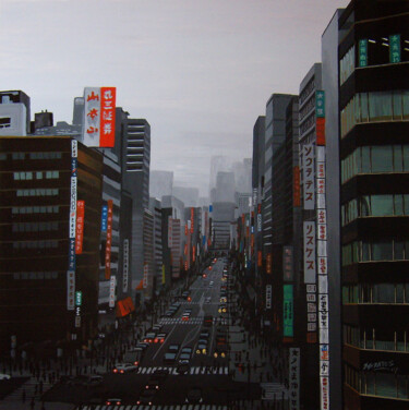 "Ginza, Tokyo #6" başlıklı Tablo Sócrates Rízquez tarafından, Orijinal sanat, Emaye Ahşap Sedye çerçevesi üzerine monte edil…
