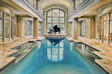 Pintura titulada "Inside Pool #3" por Sócrates Rízquez, Obra de arte original, Esmalte Montado en Aluminio