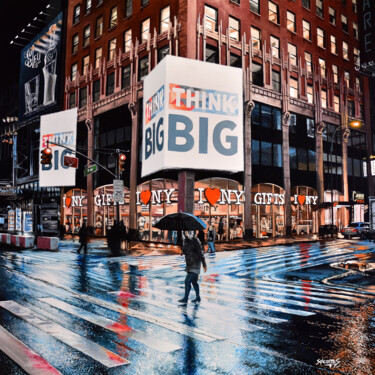 Schilderij getiteld "Think Big (New York…" door Sócrates Rízquez, Origineel Kunstwerk, Glazuur Gemonteerd op Aluminium