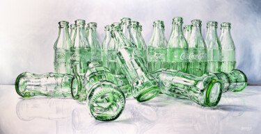 Картина под названием "Coca-Cola #2" - Sócrates Rízquez, Подлинное произведение искусства, Эмаль Установлен на Алюминий