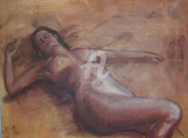 Painting titled "sleeping woman" by Cj.Sodder, Original Artwork, Oil