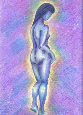 Drawing titled "blue girl1" by Cj.Sodder, Original Artwork, Other
