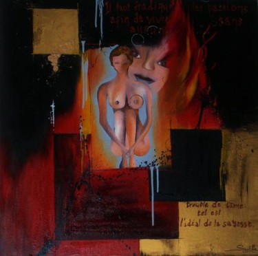Peinture intitulée "Attirance" par Soelle, Œuvre d'art originale, Huile