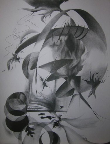 Drawing titled "Hybride" by Soelle, Original Artwork, Other