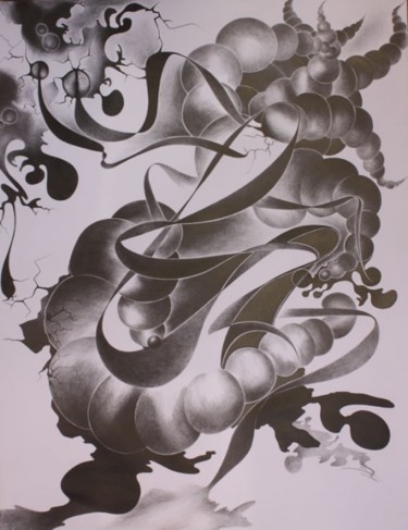 Drawing titled "Méditation 3" by Soelle, Original Artwork, Other