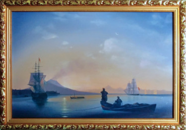 Картина под названием "Morning in the bay" - Aleksandr Sokolov, Подлинное произведение искусства, Масло