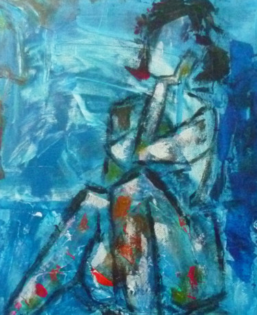 Painting titled "attente" by Soffya, Original Artwork, Acrylic