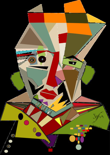 Arts numériques intitulée "Broken face" par Soffya, Œuvre d'art originale, Peinture numérique