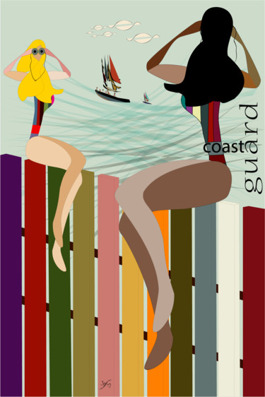 Digital Arts titled "Coast guards" by Soffya, Original Artwork, Digital Painting