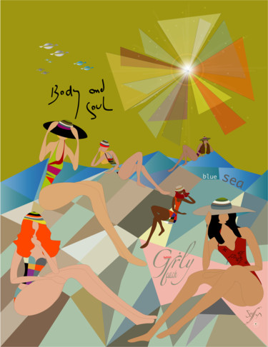 Arts numériques intitulée "girly fashion" par Soffya, Œuvre d'art originale, Peinture numérique