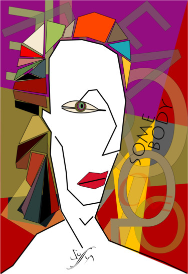 Arts numériques intitulée "Trouble face" par Soffya, Œuvre d'art originale, Peinture numérique