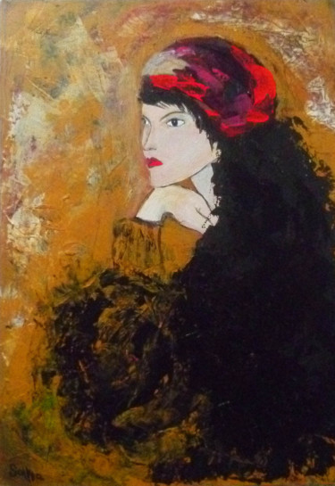 Peinture intitulée "Elle" par Soffya, Œuvre d'art originale, Acrylique
