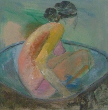 Painting titled "Manon dans son bain" by Soffya, Original Artwork, Other