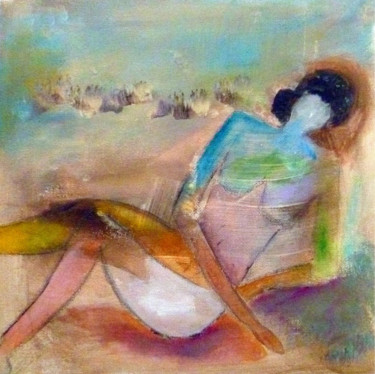 Painting titled "Sur le sable" by Soffya, Original Artwork, Acrylic