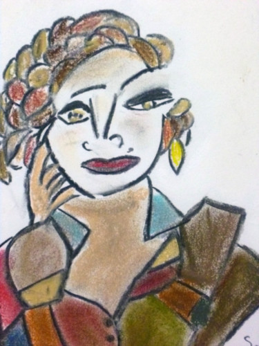 Dessin intitulée "Milady" par Soffya, Œuvre d'art originale, Pastel