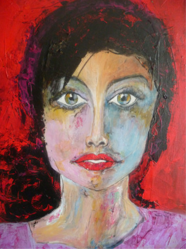 Peinture intitulée "Belle Andalouse" par Soffya, Œuvre d'art originale, Acrylique