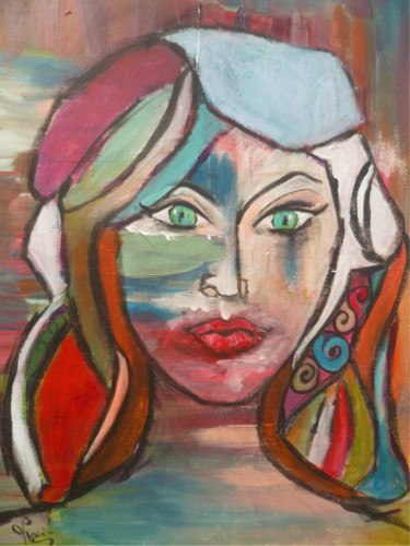 Painting titled "Mélissa" by Soffya, Original Artwork, Acrylic