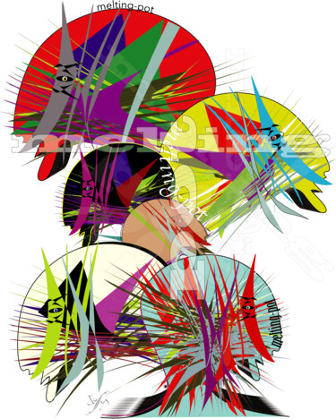 Arts numériques intitulée "Meltingpot" par Soffya, Œuvre d'art originale, Peinture numérique