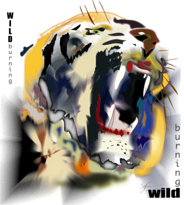 Digitale Kunst mit dem Titel "Wild burning" von Soffya, Original-Kunstwerk, Digitale Malerei