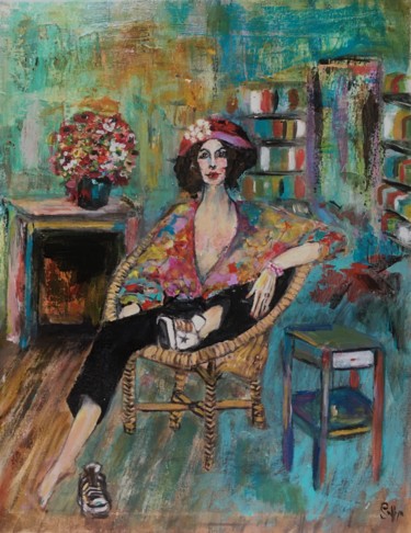Blue day Peinture intitulée "Blue day" par Soffya, Œuvre d'art originale, Acrylique
