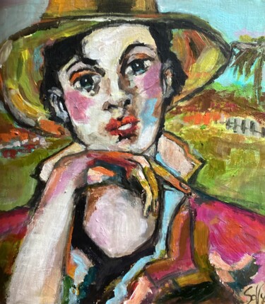 Painting titled "Balade mexicaine" by Soffya, Original Artwork, Acrylic