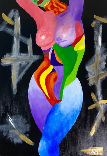 Peinture intitulée "Emotional paralysis" par Sofia Teo, Œuvre d'art originale, Acrylique