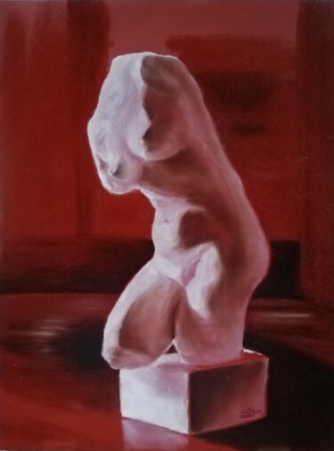 Peinture intitulée "Busto di donna" par Sofia Becherucci, Œuvre d'art originale, Huile