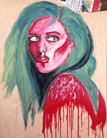 Peinture intitulée ""Scared"" par Sofia De Segonzac, Œuvre d'art originale, Acrylique