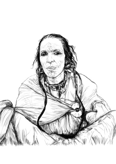 Digital Arts titled "amazigh woman III" by Sofia Goujon, Original Artwork, 2D Digital Work