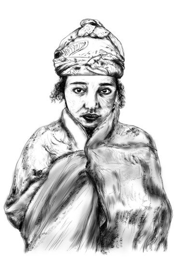 Digital Arts titled "amazigh woman VIII" by Sofia Goujon, Original Artwork, 2D Digital Work