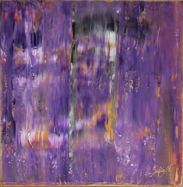 Painting titled "Purple Fog" by Sofia Nikolaou, Original Artwork, Acrylic