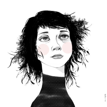 Digitale Kunst mit dem Titel "Portrait #4" von Sofia Passos, Original-Kunstwerk, Digitale Malerei
