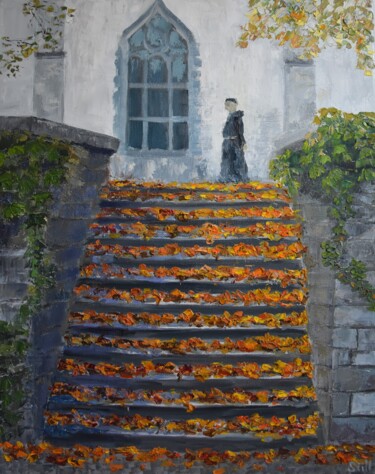 Painting titled "Treppe" by Sofia Still, Original Artwork, Oil