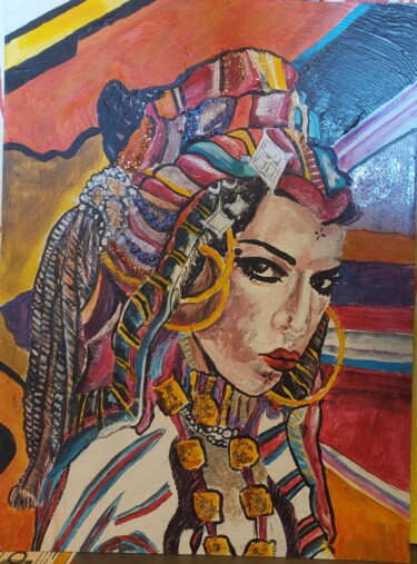 Картина под названием "Невеста бархан" - Sofia Ternoutskaia, Подлинное произведение искусства, Акрил