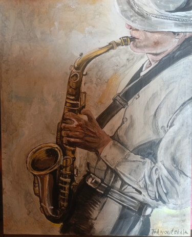 Malarstwo zatytułowany „Настроение джаз” autorstwa Sofia Ternoutskaia, Oryginalna praca, Akryl Zamontowany na Drewniana rama…